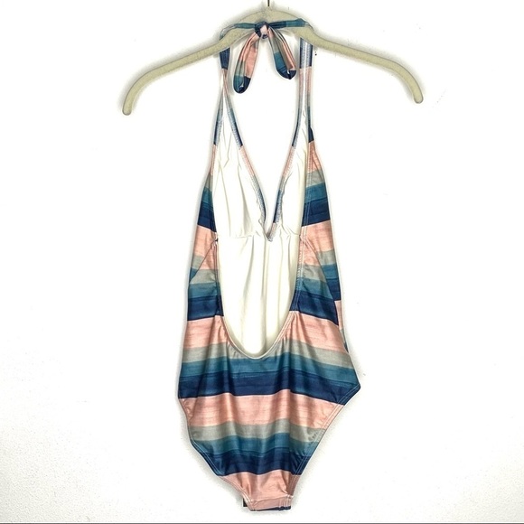 Vix Paula Hermanny One-Piece Mani Ice Striped Halter Swimsuit - Picture 7 of 8